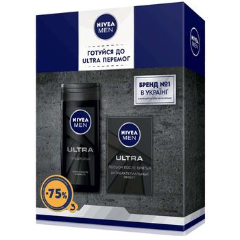 Набір косметичний Nivea Men Ultra гель для душу 250мл і лосьйон після гоління 100мл - купити, ціни на КОСМОС - фото 1