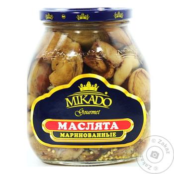 Грибы Mikado Маслята маринованные 580г - купить, цены на КОСМОС - фото 1