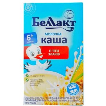 Каша Беллакт сухая молочная из пяти злаков 200г купить, цены на МегаМаркет - фото 1