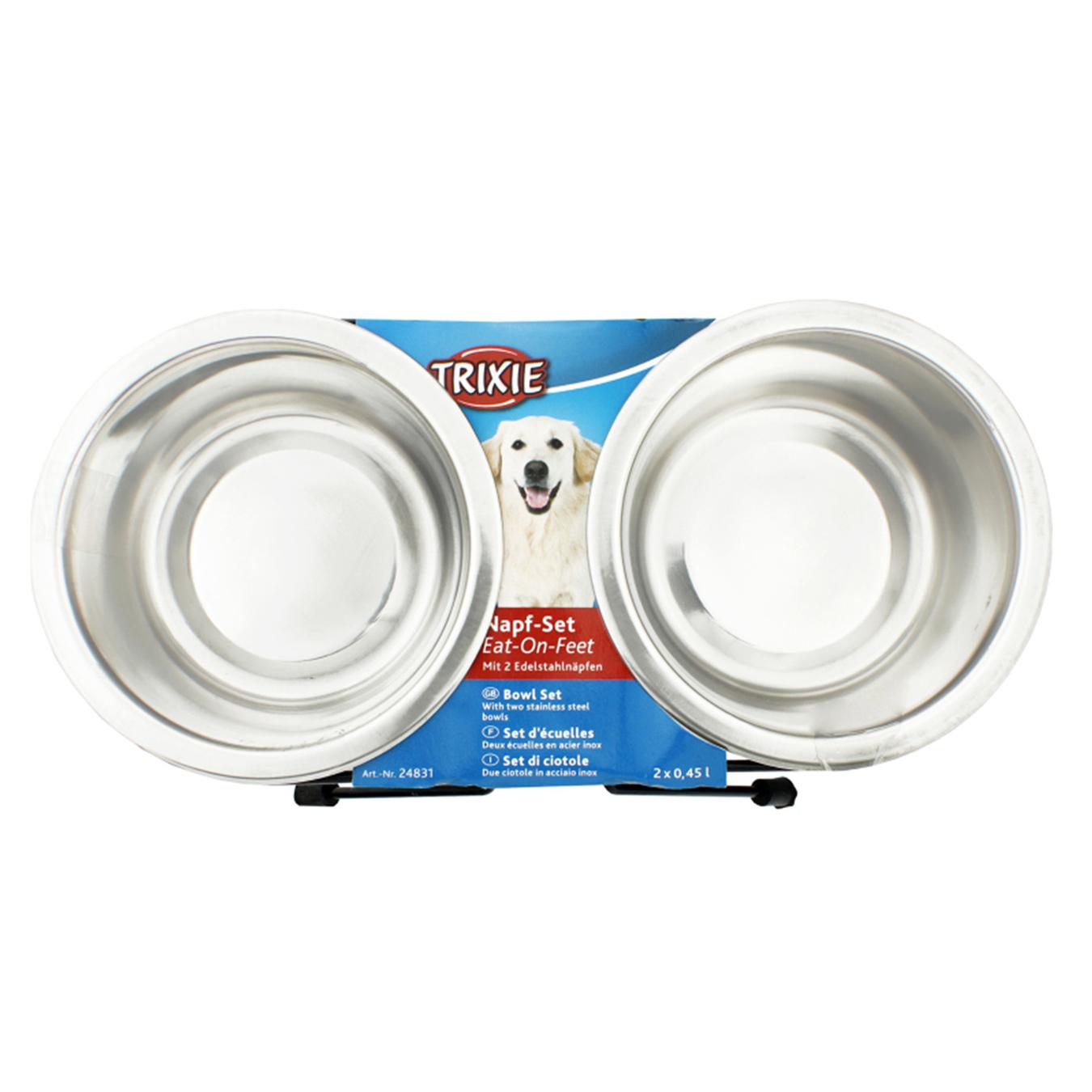 

Миски металлические на подставке Trixie Eat on Feet 2x 450мл/12см