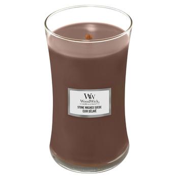 Свічка WoodWick Stone Washed Suede ароматична 609г