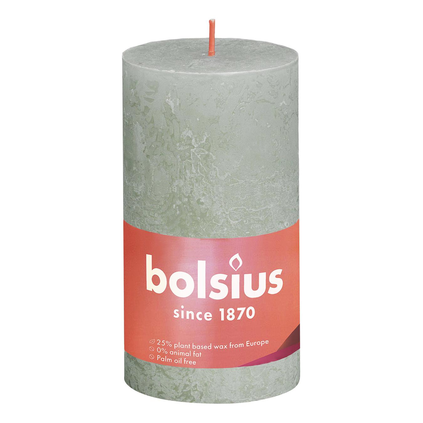

Свеча Bolsius рустик туманный зеленый 130/68