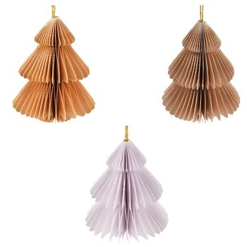 Декорація підвісна Koopman Ялинка паперова 8см в асортименті - купити, ціни на NOVUS - фото 1