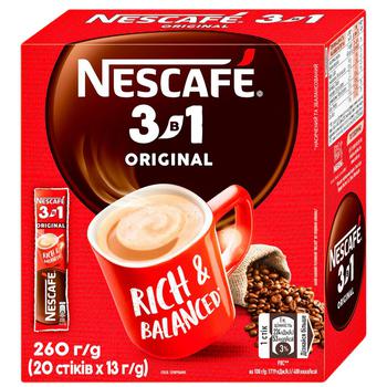 Напій кавовий NESCAFÉ® 3-в-1 Original розчинний 13г - купити, ціни на Auchan - фото 1