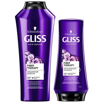 Gliss Hair Repair Set for Exhausted Hair after Dyeing and Styling Shampoo 400ml + Balm 200ml