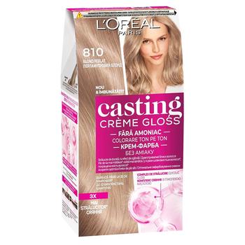 Краска-уход для волос L'Oreal Paris Casting Creme Gloss 810 Светло-русый перламутровый без аммиака - купить, цены на Идеал - фото 1