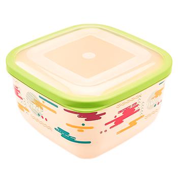 Trendy Square Container with Pattern 2.6l