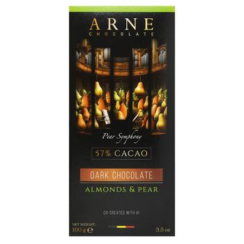 Шоколад черный Arne с миндалем и грушей 100г - купить, цены на NOVUS - фото 1