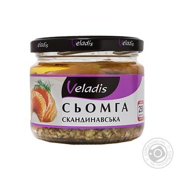 Сьомга Veladis Скандинавська в олії 250г купити, ціни на МегаМаркет - фото 1