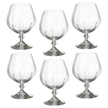 Bohemia Angela Sofia Optic Glass Set for Cognac 0.4l 6pcs - buy, prices for - photo 1