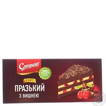 Торт Сладков пражский с вишней 450г купить, цены на МегаМаркет - фото 1