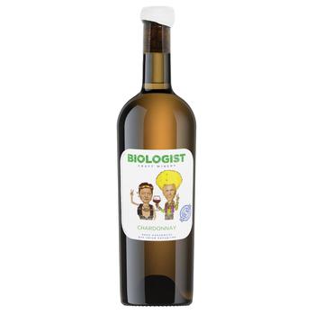Biologist Chardonnay Unfiltered White Semi-dry Wine 13% 0.75l - buy, prices for NOVUS - photo 1