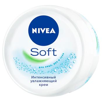 Крем для лица и тела Nivea Soft Интенсивный увлажняющий 100мл - купить, цены на Auchan - фото 1