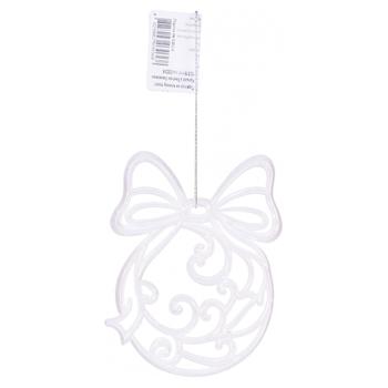 Підвіска на ялинку Кулька з бантом Хамелеон пластикова 12,5х9см - купити, ціни на Таврія В - фото 1