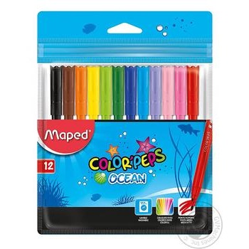 Фломастеры Maped Color Peps Ocean 12 цветов - купить, цены на Таврия В - фото 1