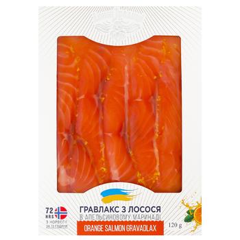 Dymni Tradytsii Sliced Salmon Gravlax in Orange Marinade 120g - buy, prices for NOVUS - photo 1