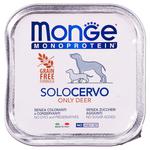 Корм вологий Monge Monoprotein Solo з олениною для собак всіх порід 150г