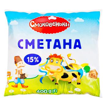 Сметана Смаковеньки 15% 400г - купити, ціни на Varus - фото 1