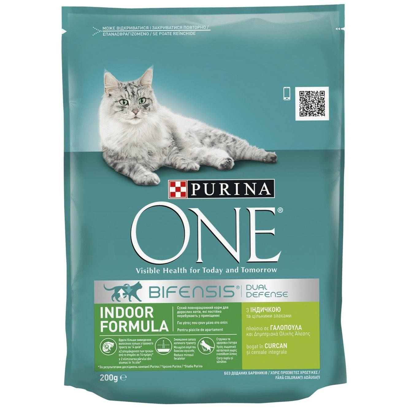 

Сухой корм Purina ONE для взрослых кошек с индейкой и цельными злаками 200г