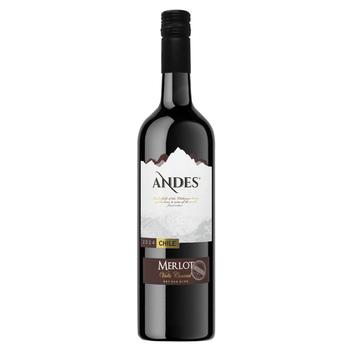 Вино Andes Merlot червоне сухе 13,5% 0,75л - купити, ціни на NOVUS - фото 1