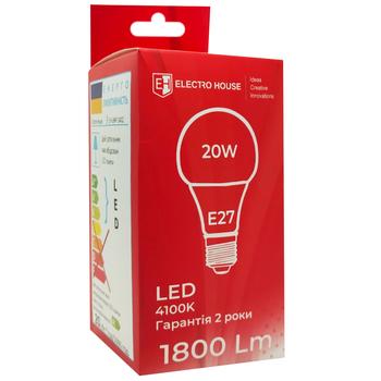 Лампа Electro House светодиодная A95 20W 4100K 220V E27 - купить, цены на Восторг - фото 4
