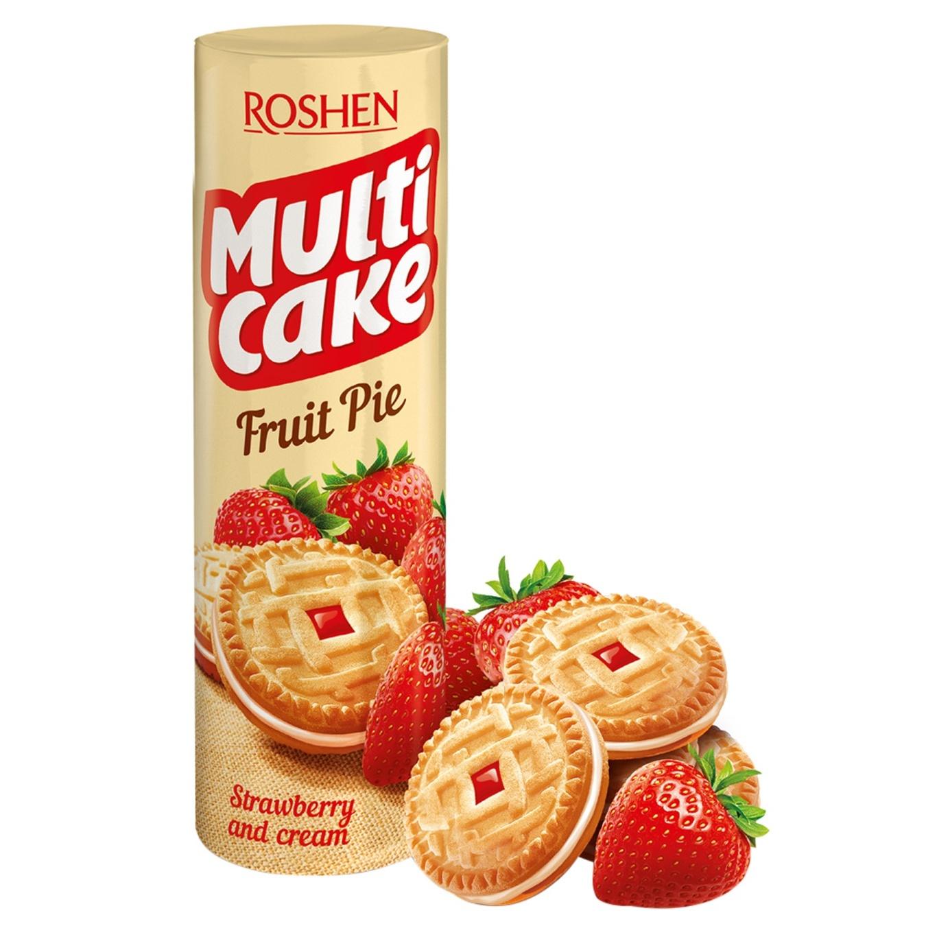 

Печенье Roshen Multicake сахарное c начинкой клубника-крем 195г