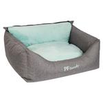 Лежак Prime Pet Fashion для собак та кішок 66х52х24см сірий-м'ята