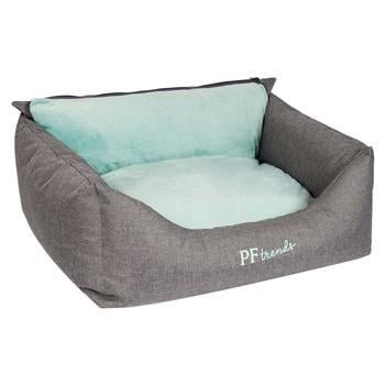 Лежак Prime Pet Fashion для собак та кішок 66х52х24см сірий-м'ята - купити, ціни на MasterZoo - фото 1