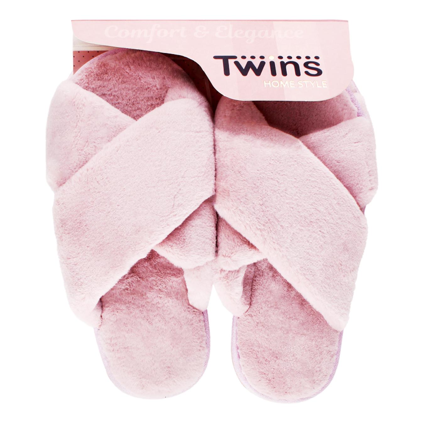

Тапочки Twins HS-LUX женские домашние меховые розовые 38-39р