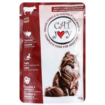 Cat Joy Wet Food with Beef for Adult Cats 85g