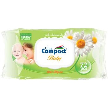 Салфетки влажные Ultra Compact Baby Ромашка 72шт - купить, цены на Auchan - фото 2