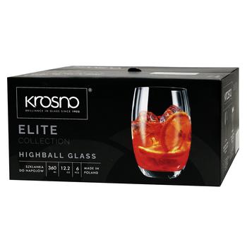 Стакан Krosno Elite Long Drink 360мл 6шт - купить, цены на КОСМОС - фото 1