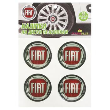 TerraPlus Fiat Label Sticker for Hubcaps and Rims 55mm