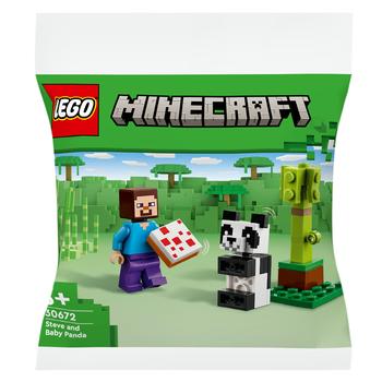 Lego Minecraft Steve and Baby Panda Construction Set