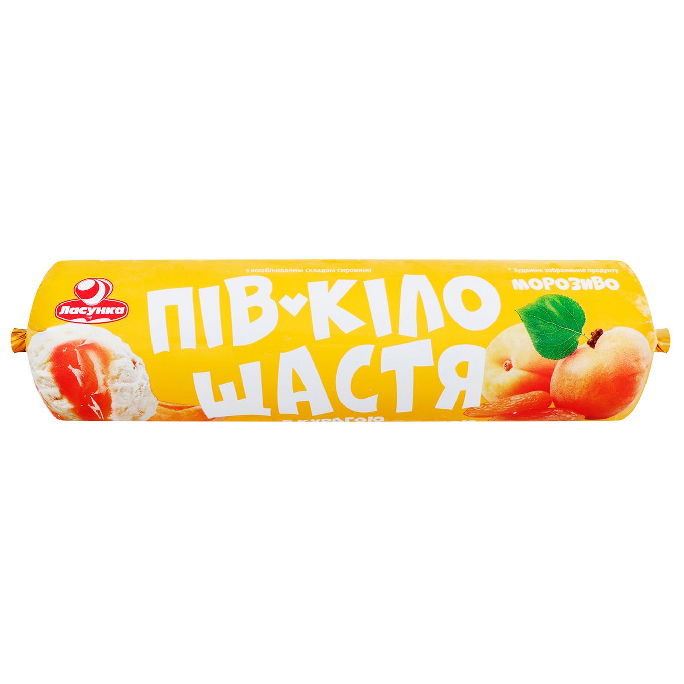 

Мороженое Лакомка Пол-кило счастья с курагой и абрикосовым подваркой 500г