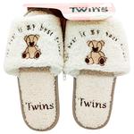 Twins 15868 HS-LUХ Bear Cream Women's Slippers with Embroidery s.40
