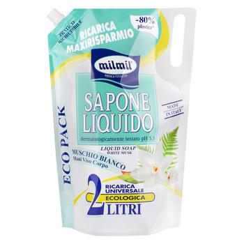 Мыло жидкое Milmil Белый мускус запаска 2л - купить, цены на Таврия В - фото 1