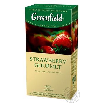 Чай Greenfield чорний Strawberry Gourmet 25шт*1.5г купити, ціни на МегаМаркет - фото 2
