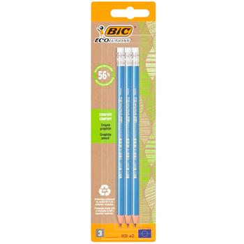Олівець BIC Evolution трикутний з ластиком HB 3шт - купити, ціни на МегаМаркет - фото 1