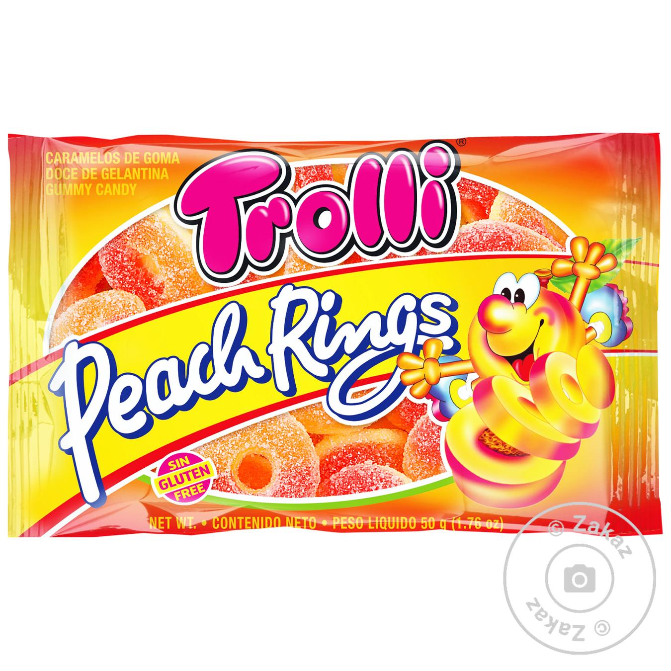 

Конфеты Trolli Персиковые кольца фруктовые жевательные 50г