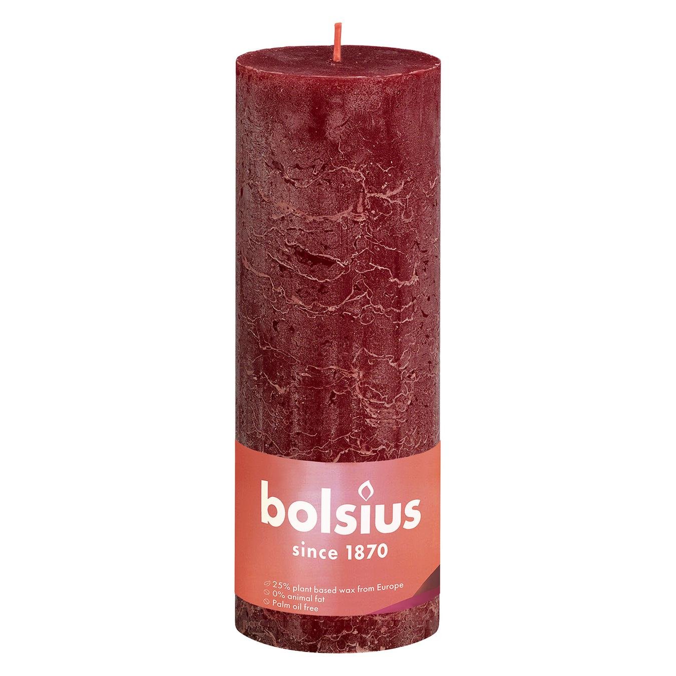 

Свеча Bolsius рустик красный бархат 190/68