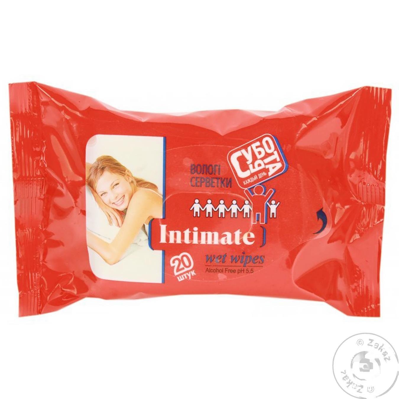 

Салфетки Суббота Intimate влажные 20шт