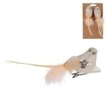 Koopman Bird on a Clip Decoration 15cm 2pcs Golden