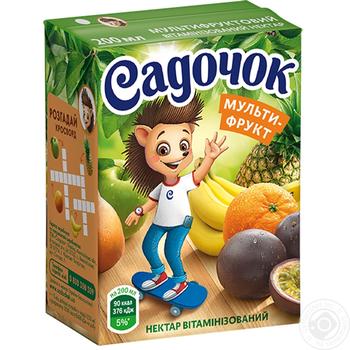 Нектар Садочок мультифруктовий 0,2л купити, ціни на МегаМаркет - фото 1