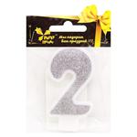 Party House Silver Figure 2 Large Candle