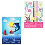 Tetrada Color Cardboard A4 7 colors 14 sheets