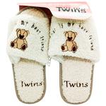 Twins 15866 HS-LUХ Bear Cream Women's Slippers with Embroidery s.38/39