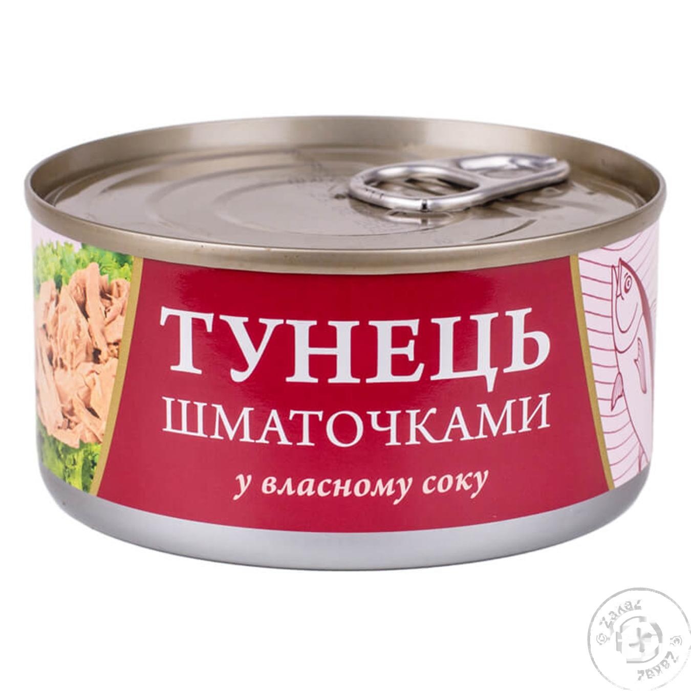 

Тунец Fish Line кусочками в собственном соку 185г