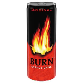 Напій енергетичний Burn Класичний безалкогольний сильногазований 250мл - купити, ціни на AlcoHub - фото 1