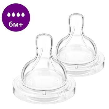 Соска Avent Classic Anti-colic силіконова 4 отвори швидкий потік 2шт - купити, ціни на МегаМаркет - фото 2